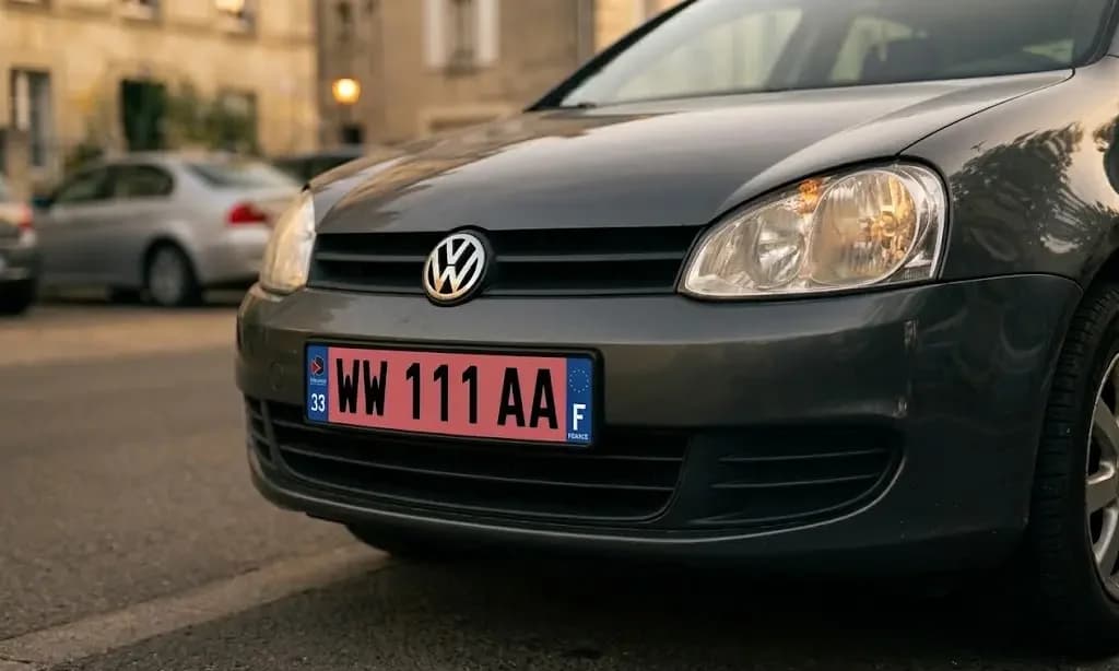 plaque rose voiture